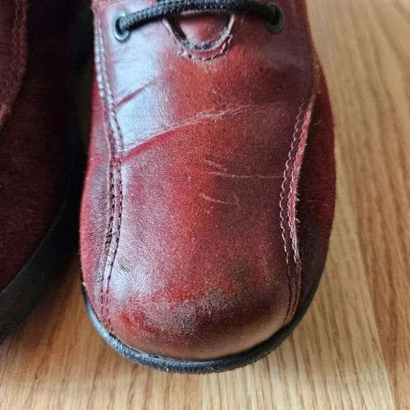 Saute Mouton Riley Suede Leather Boho Fall Winter  Women's Ankle Boots Red Sz 38 - Picture 13 of 16